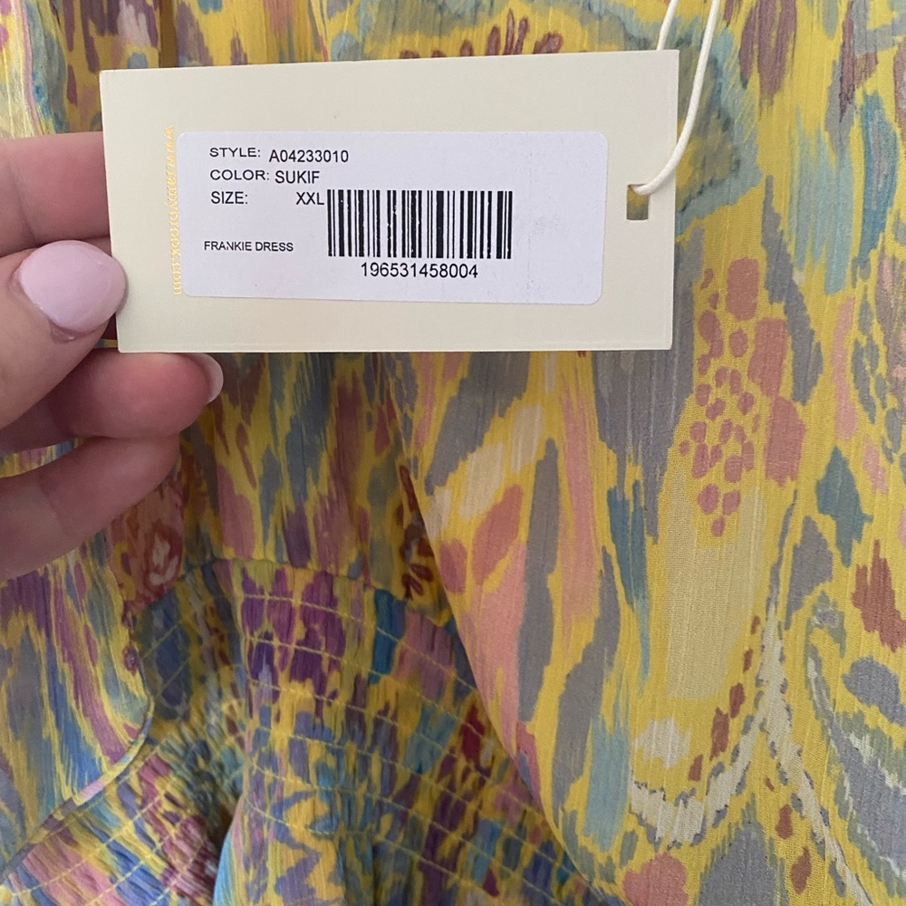 Ramy Brook Yellow Ruffled Tiered Sundress XXL - Picture 5 of 6